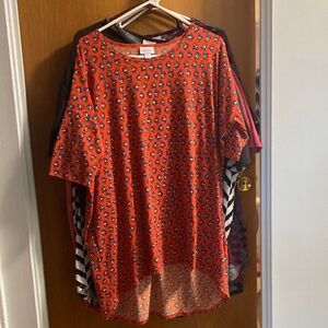 LuLaRoe Red Patterned Tunic